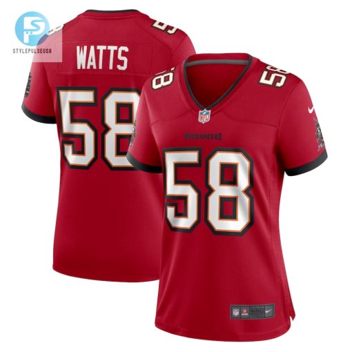 Womens Tampa Bay Buccaneers Markees Watts Nike Red Game Jersey stylepulseusa 1