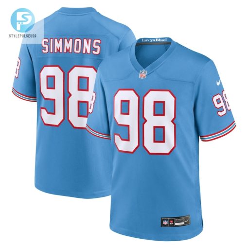 Mens Tennessee Titans Jeffery Simmons Nike Light Blue Oilers Throwback Alternate Game Player Jersey stylepulseusa 1
