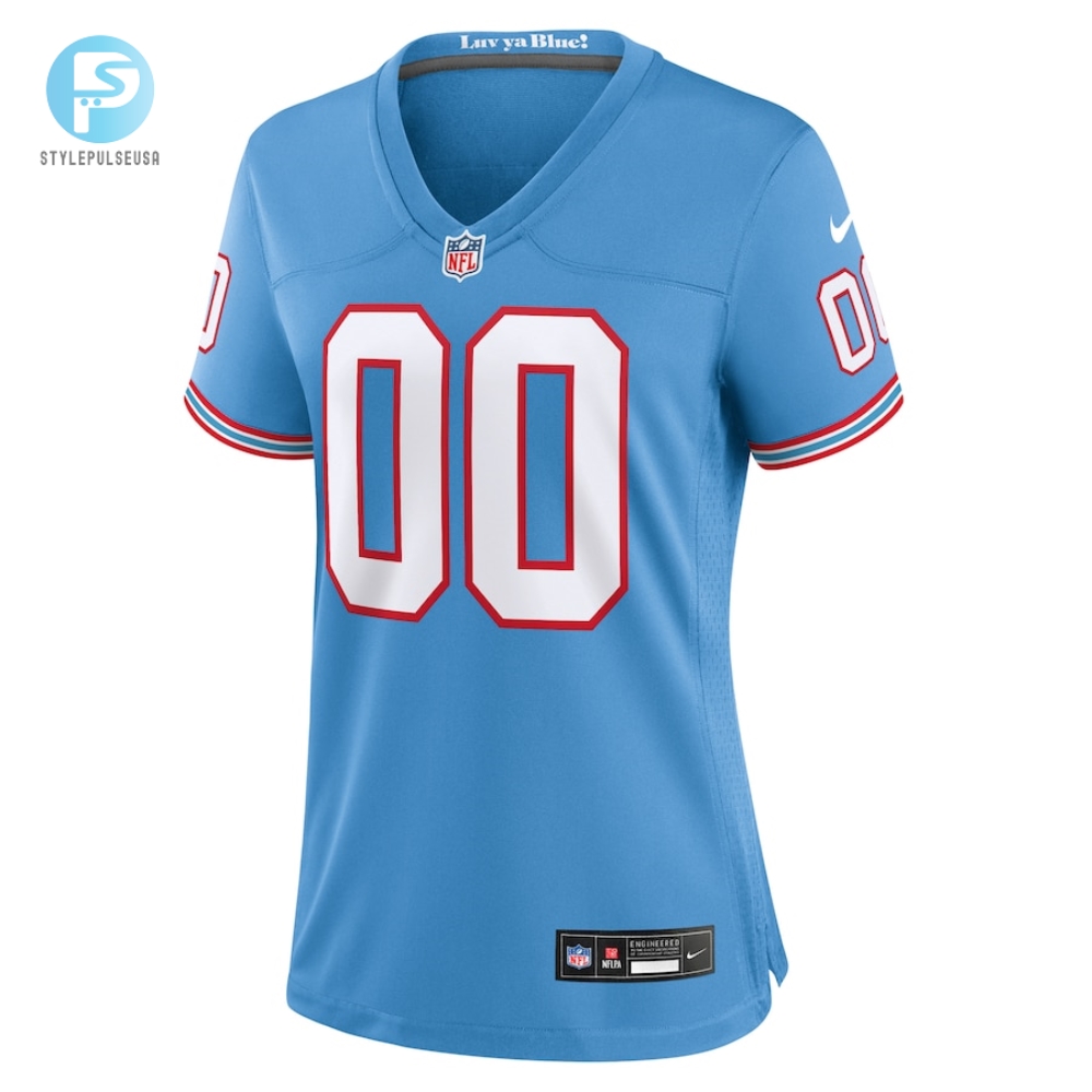 Womens Tennessee Titans Nike Light Blue Oilers Throwback Custom Game Jersey 