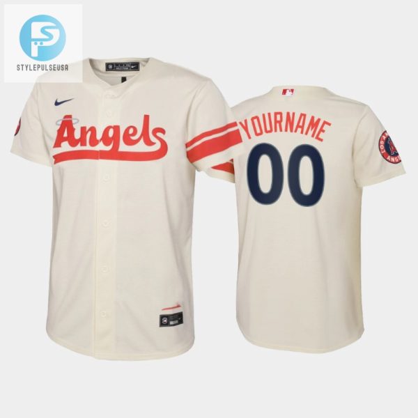 Hit A Homer In Cream Custom Youth Angels Jersey 202223 stylepulseusa 1