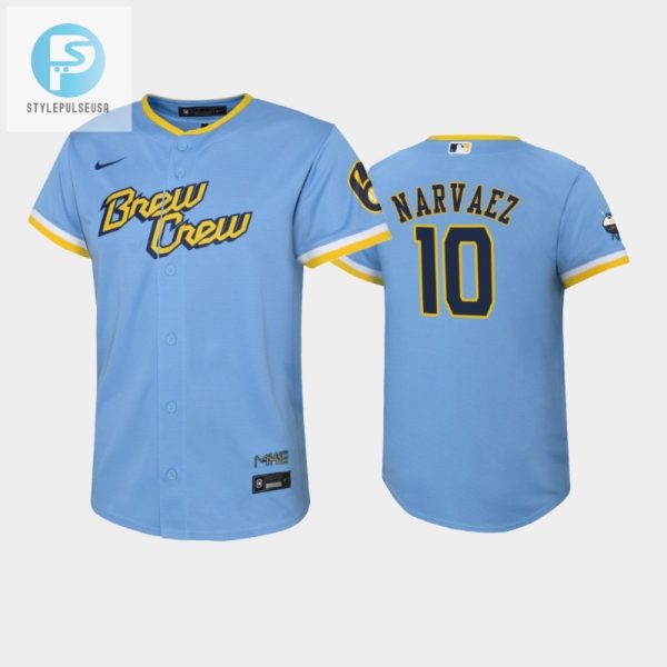 Get Your Brew Crew On Narvaez 10 Jersey Powder Blue Fun stylepulseusa 1 1