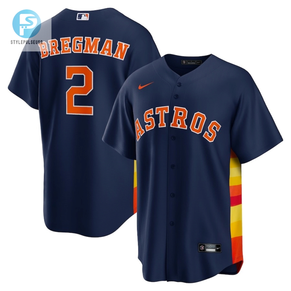 Hit Homers In Style Bregman Astros Jersey  Navy Chic