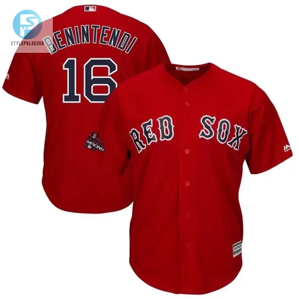 Score Big In Scarlet Benintendi Champs Jersey  Red Sox Fans