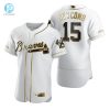 Score Big Laughs Braves 15 Newcomb Golden Jersey Gift stylepulseusa 1