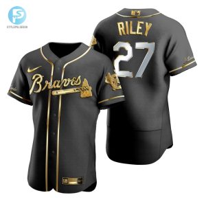 Score Big Laughs Brave Austin Riley Gold Jersey Gift stylepulseusa 1 1