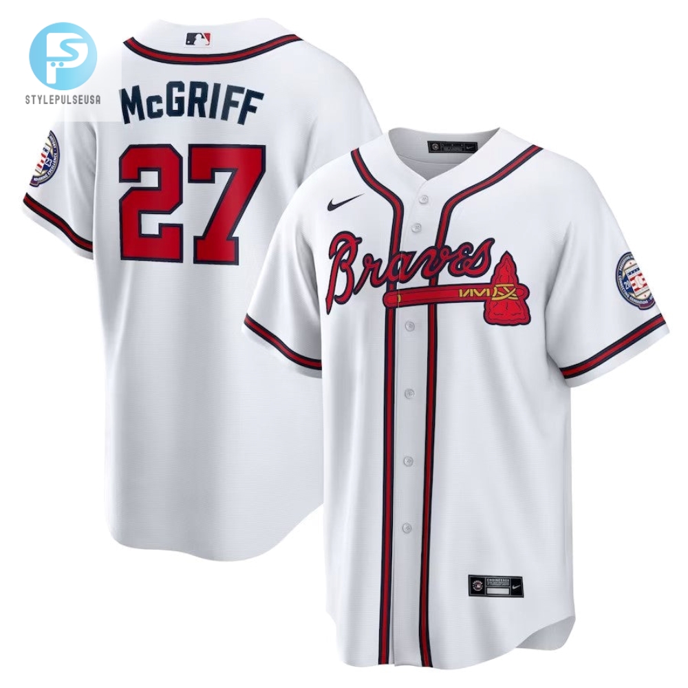 Chop On With Fred Braves 27 Mcgriff Hof Jersey  White