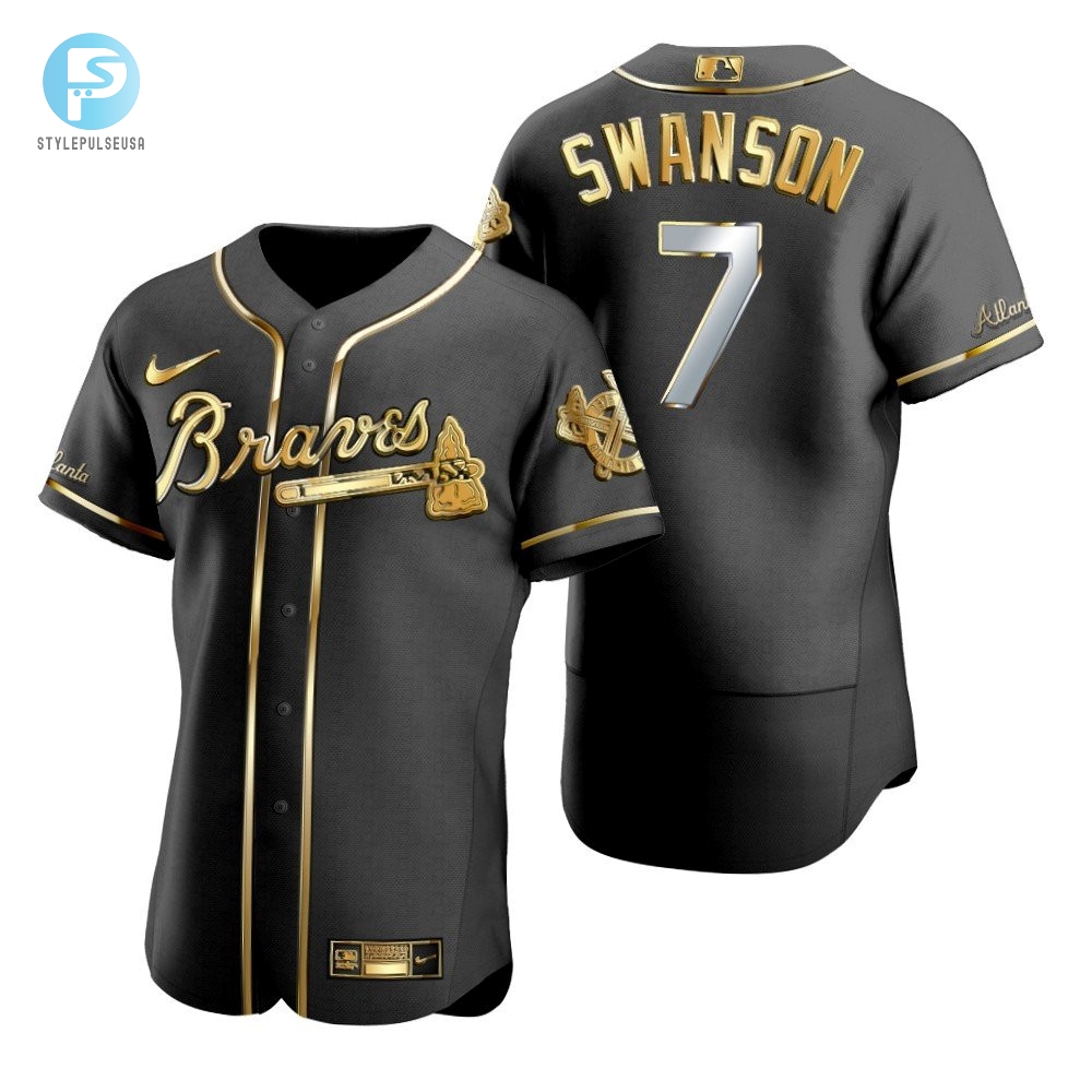 Score Laughs  Cheers Braves 7 Swanson Gold Jersey Gift