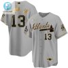 Stay Cool Stylish Custom Braves Jersey Grey Gold Wow stylepulseusa 1