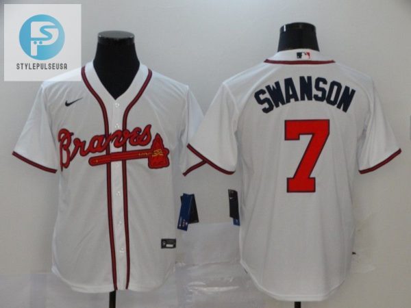 Score Laughs With Dansby Swanson 7 Braves 2020 Jersey stylepulseusa 1