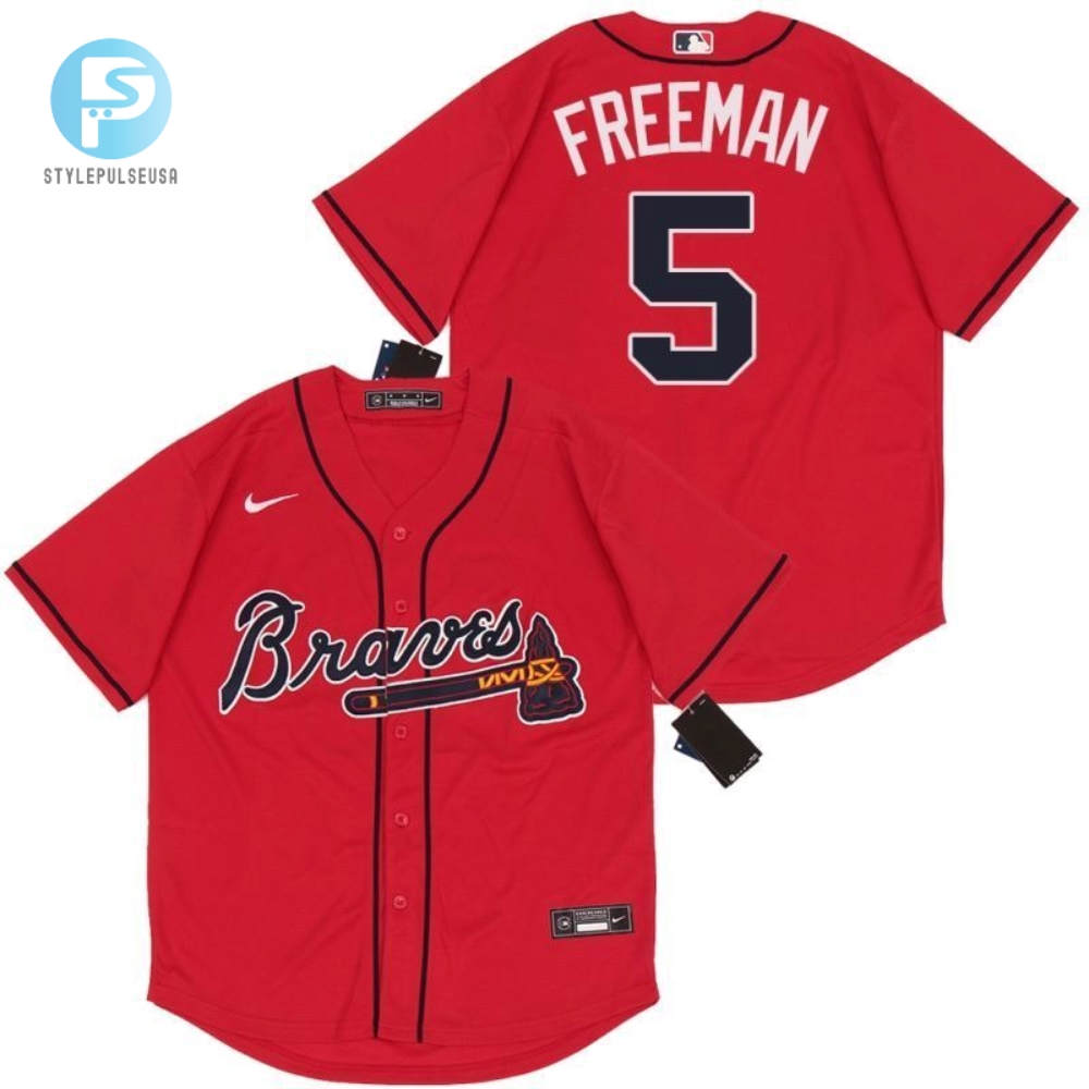 Get A Laugh In Braves Style Freddie Freeman 5 Jersey