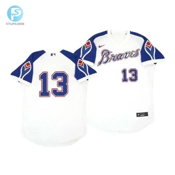 Score Big With Acunas Throwback White Braves Jersey stylepulseusa 1