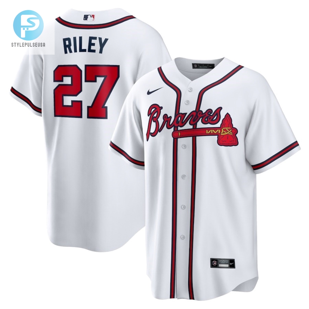 Austin Riley Braves Jersey White Hot  Ready For Home Runs