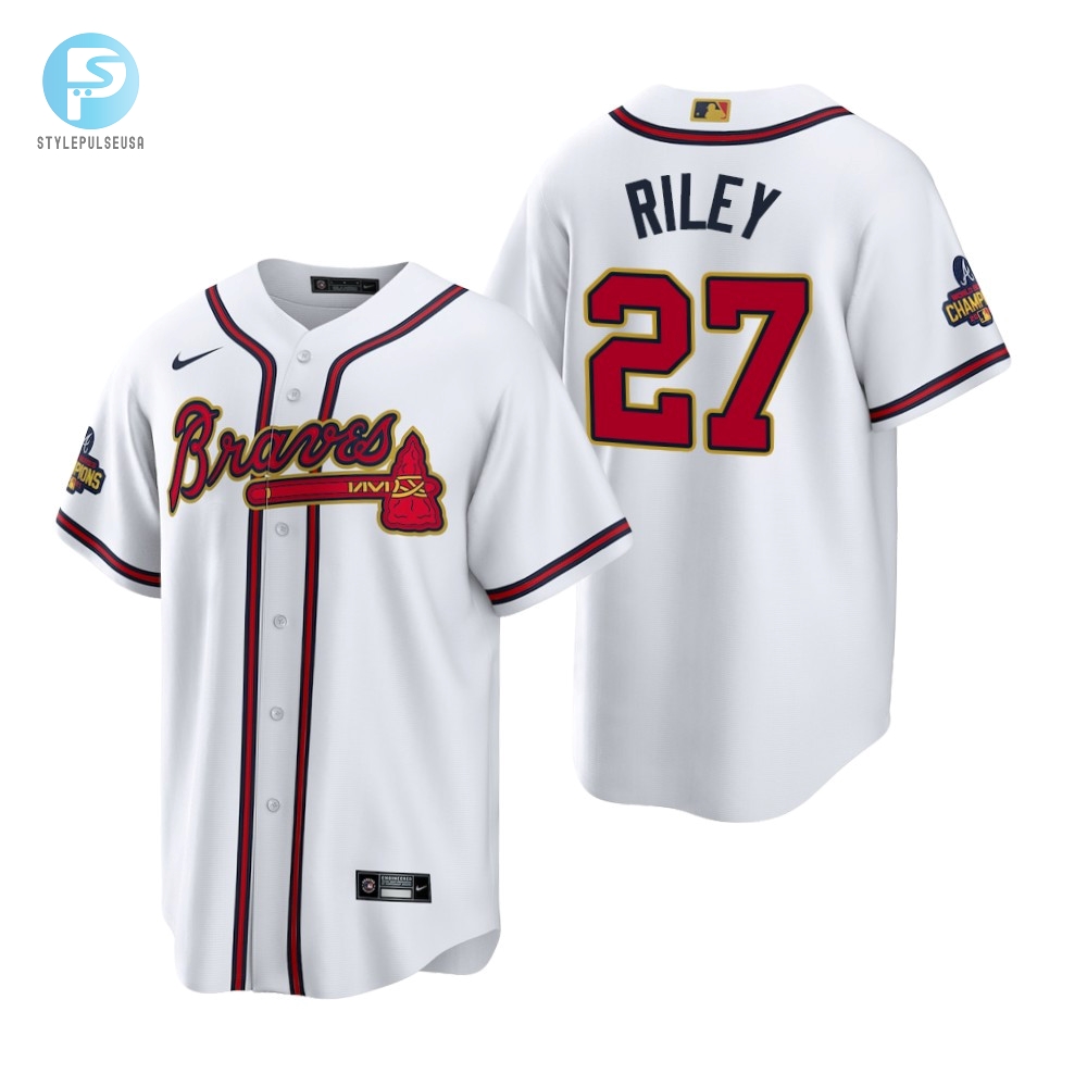 Get Rileyfied Austin Riley 27 Braves Gold Jersey