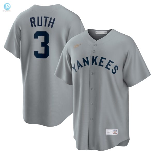 Hit A Home Run Get Your Babe Ruth Yankees Jersey Gray stylepulseusa 1