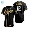 Score Big Laughs Orioles 12 Alomar Black Jersey Gift stylepulseusa 1