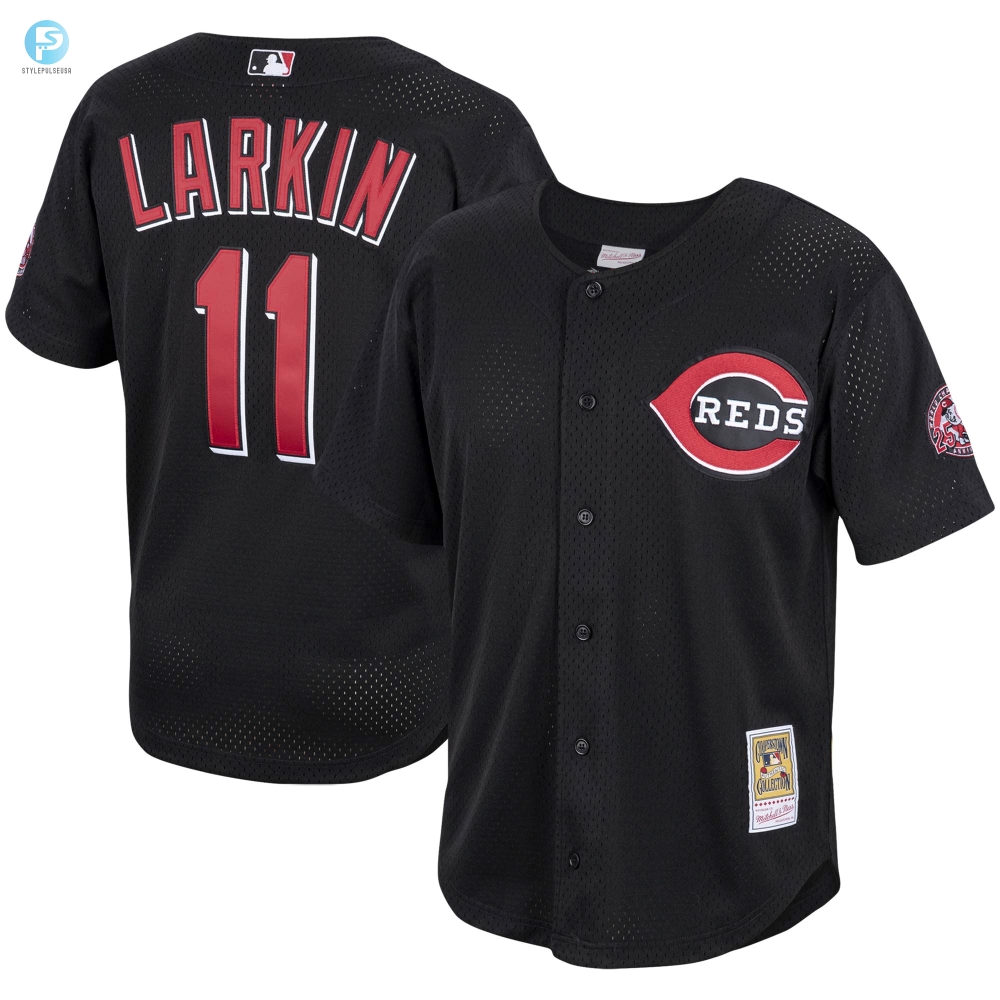 Hit A Homer With Barry Larkin Throwback Jersey  Black Mlb