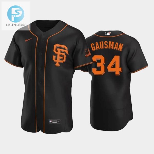 Get Gausman Giggles Black Giants 34 Alternate Jersey stylepulseusa 1