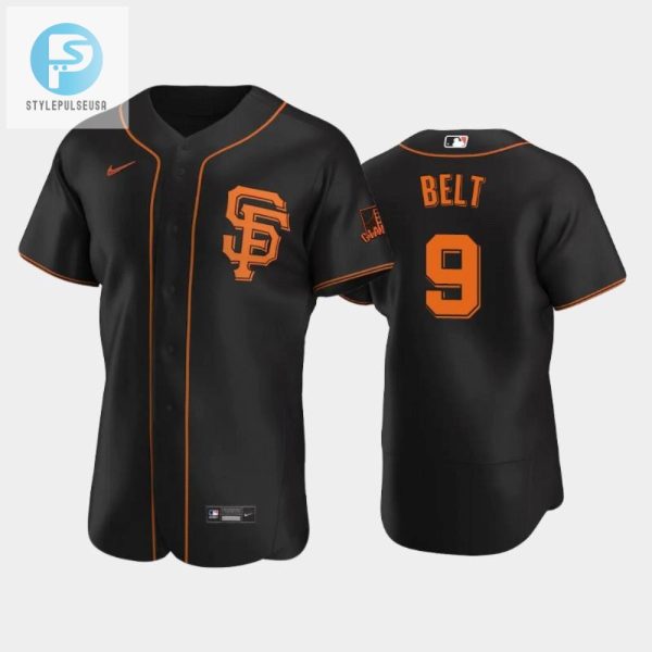 Belt Out Laughs Black Giants Alt. Jersey 9 Brandon Belt stylepulseusa 1