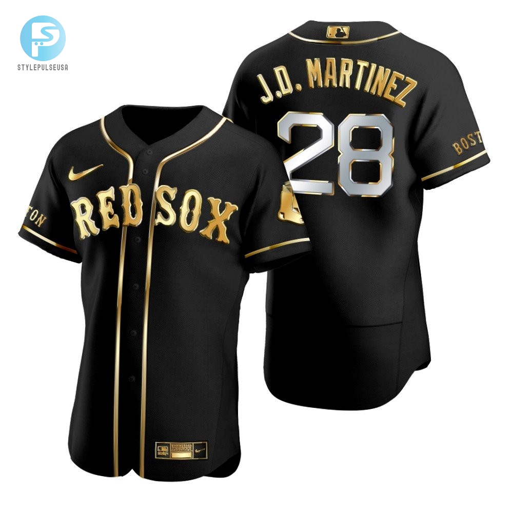 Score Big Laughs Red Sox 28 Martinez Golden Jersey Gift