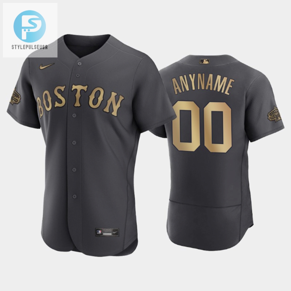 Rock Fenway Swag Custom Sox Allstar Charcoal Jersey