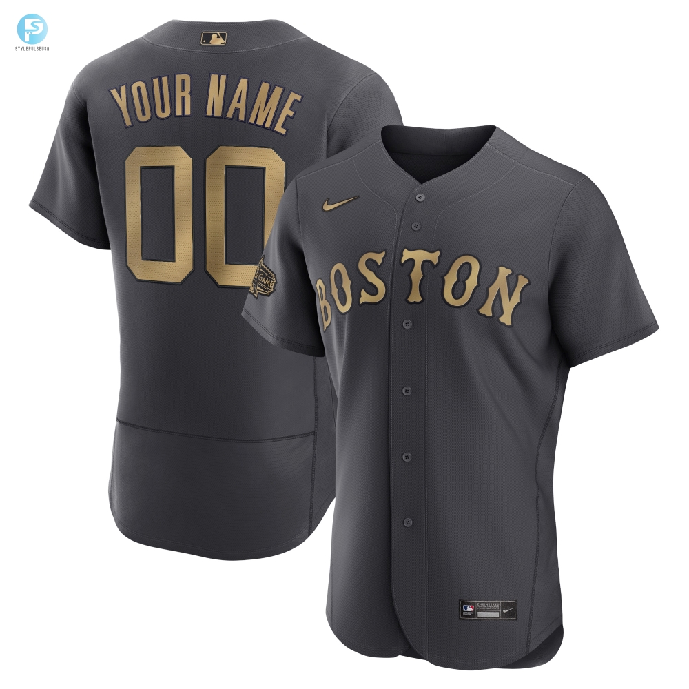 Hit A Homer In Style Custom Charcoal Red Sox Jersey