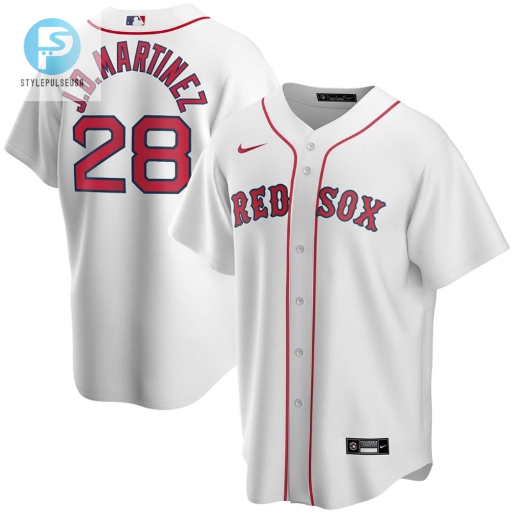 Hit Home Runs In Style  J.D. Martinez 28 White Jersey