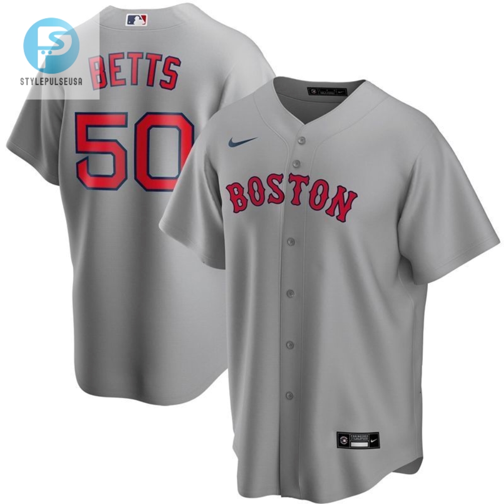 Rock Mookie Magic Red Sox 50 2020 Grey Jersey Laughs