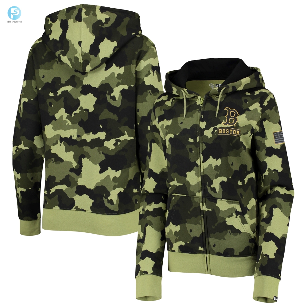 Hit A Style Home Run Red Sox Womens Camo Hoodie