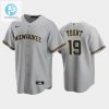 Score Laughs Style Brewers 19 Yount Gray Jersey stylepulseusa 1