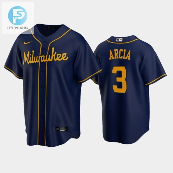 Score Big Laughs With Brewers Arcia Navy Jersey Limited Edition stylepulseusa 1