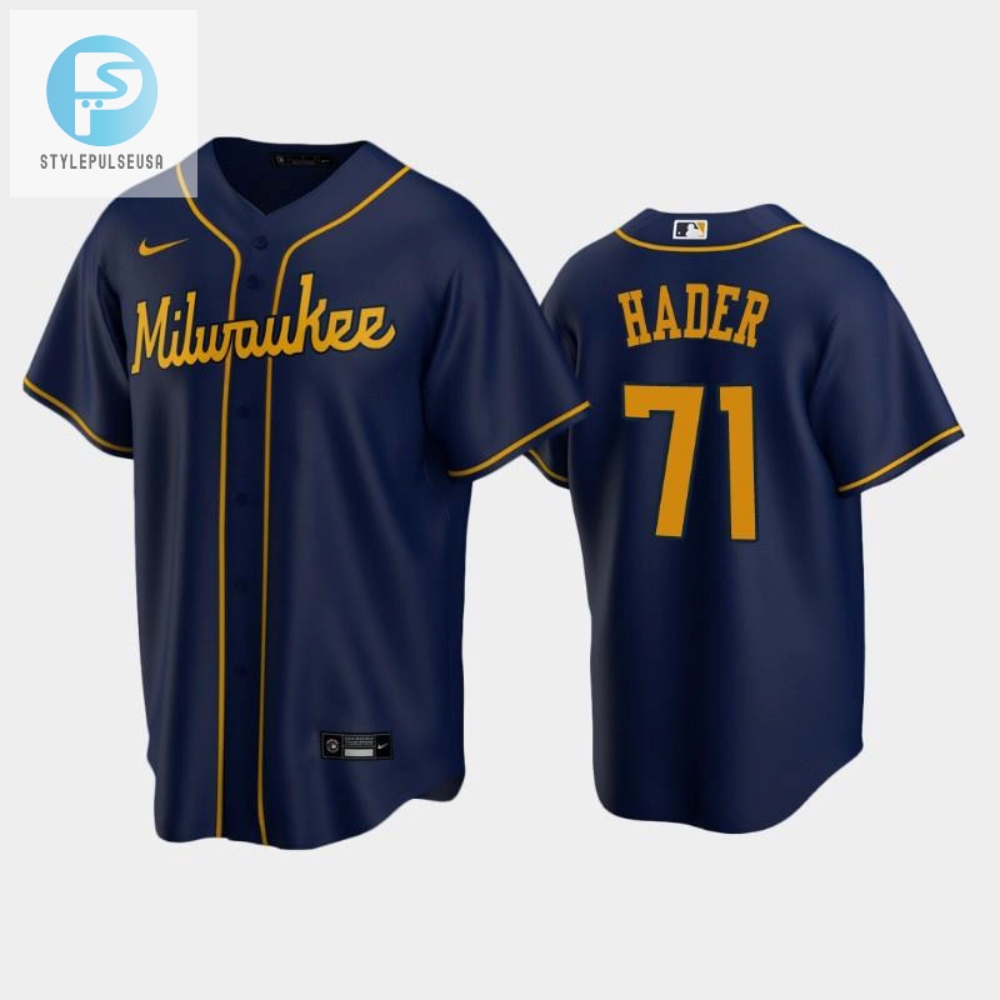 Get Hader Aid Brewers 71 Navy Jersey  Quirky Musthave