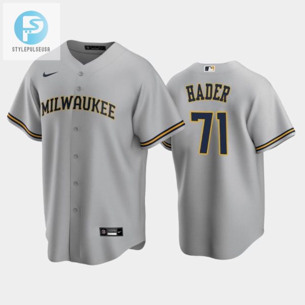 Get Hader Loving Brewers Road Gray Jersey 71 Awaits stylepulseusa 1