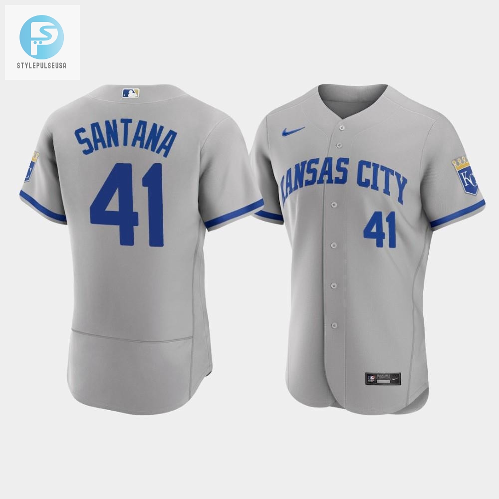 Get A Hit In Style Santana Kc Royals Road Jersey  Gray