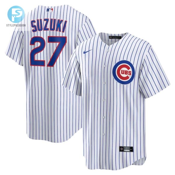 Get A Suzuki 27 Cubs White Hot Home Jersey stylepulseusa 1