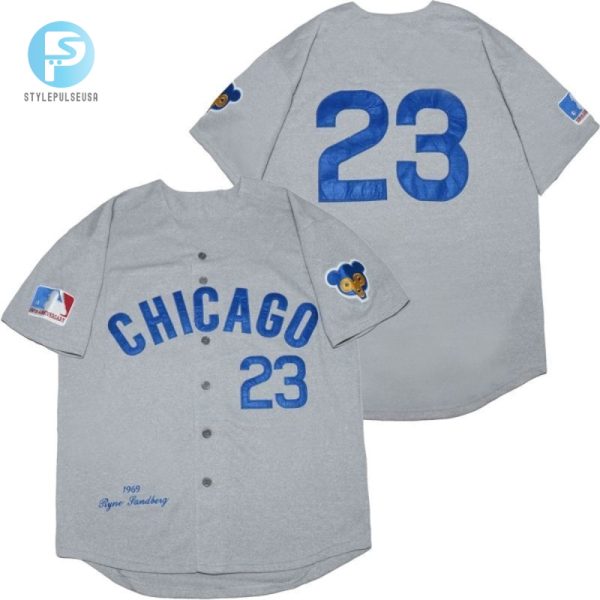 Hit A Homer With Ryne Sandberg 23 Cubs Jersey Grey Great stylepulseusa 1