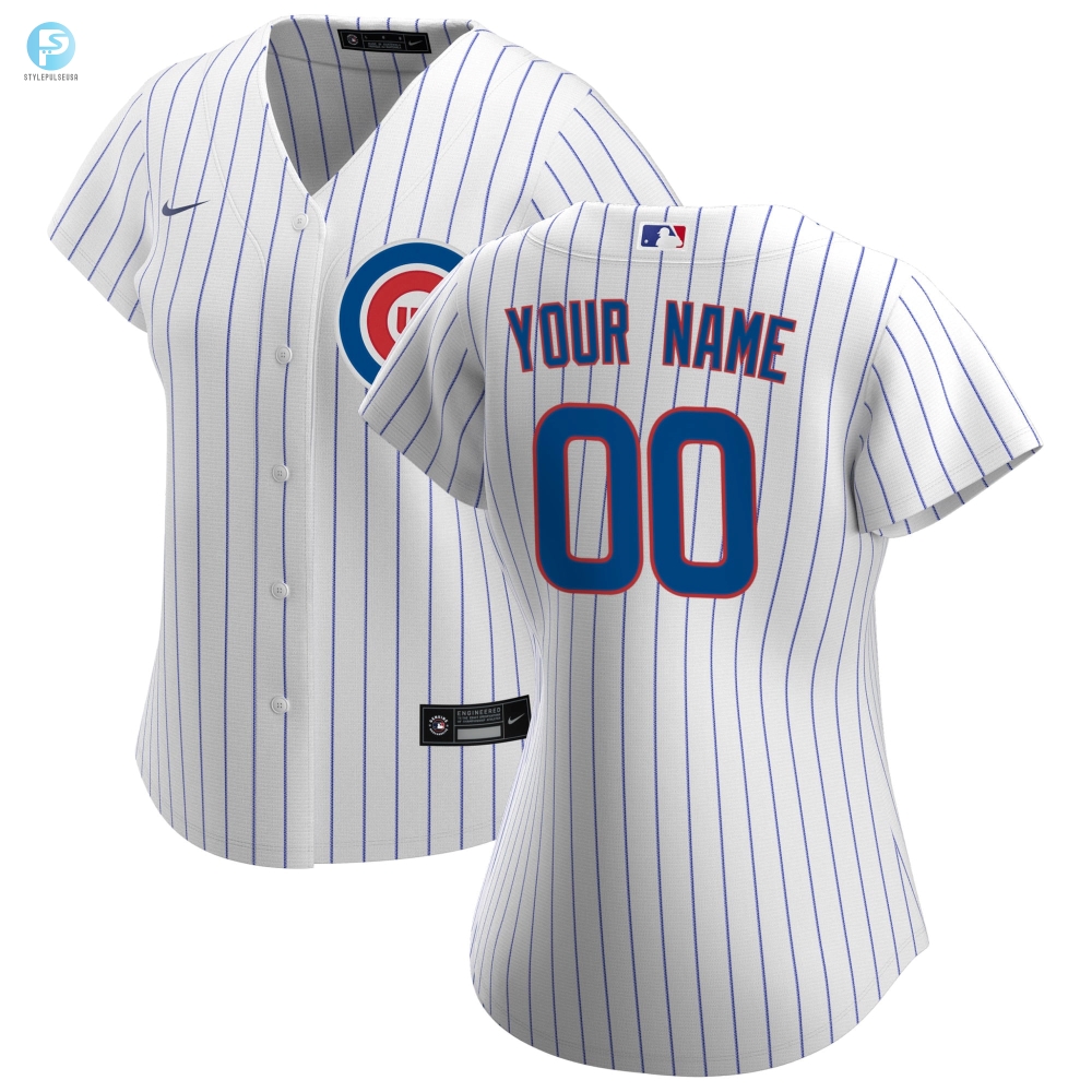 Customize Your Cubs Love  Womens Home Jersey White