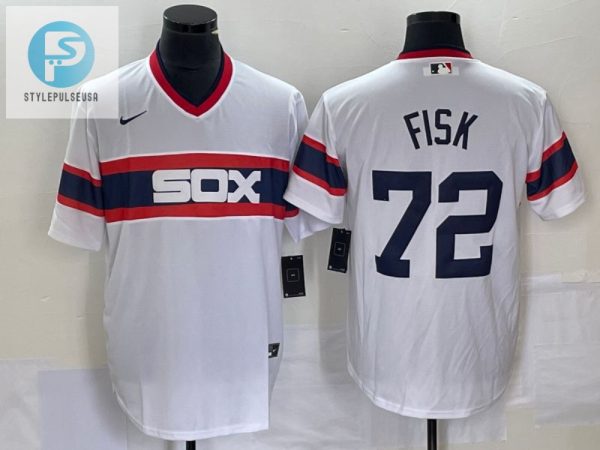 Catch Fisk Fever Chic White Sox 72 Jersey Blue White stylepulseusa 1