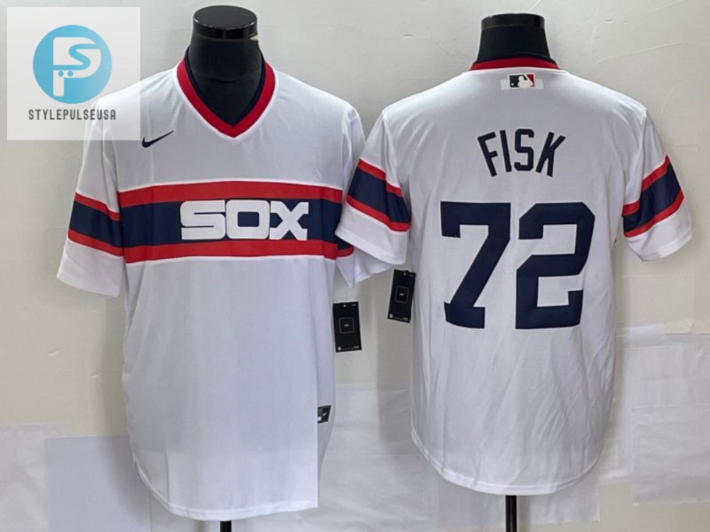 Catch Fisk Fever Chic White Sox 72 Jersey  Blue  White