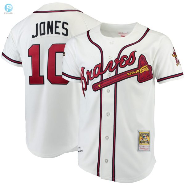 Score Big Laughs Chipper Jones Braves Jersey White Gem stylepulseusa 1