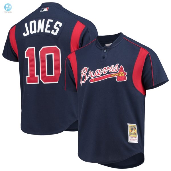 Swing Like Chipper Braves Batting Jersey Navy Mlb Chic stylepulseusa 1 1