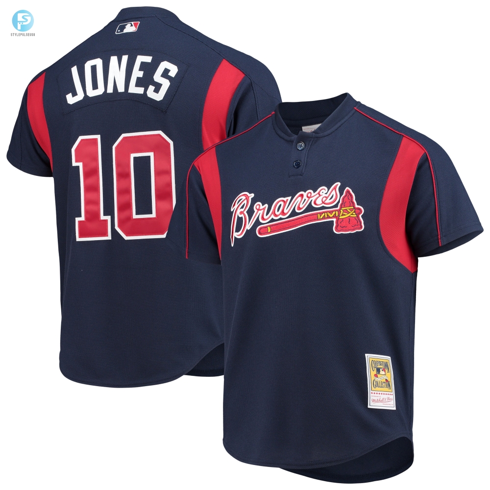 Swing Like Chipper Braves Batting Jersey  Navy Mlb Chic