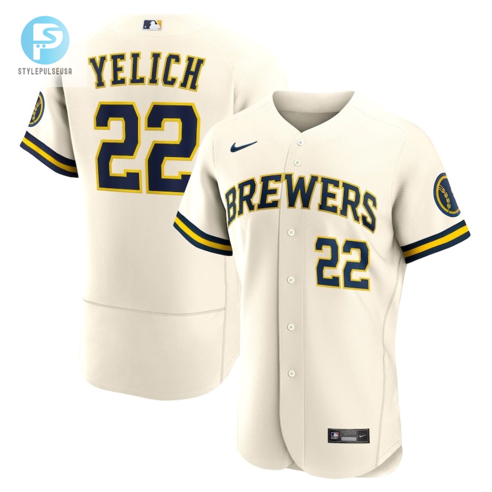 Hit A Home Run In Style Yelich 22 Brewers Elite Jersey