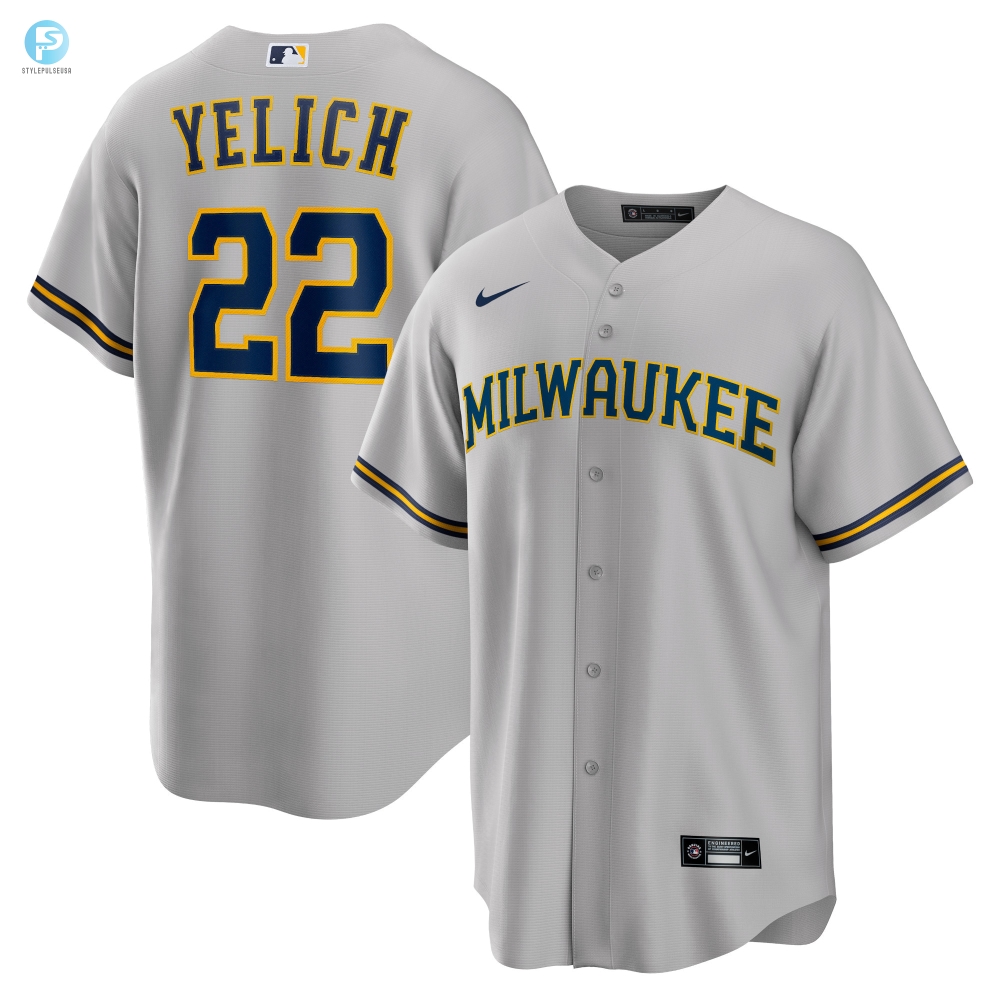 Yelich Gray Jersey Swing In Style Brewers Fans