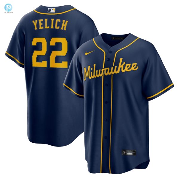 Get Yeliched Brewers Jersey Navy New And Hilarious stylepulseusa 1