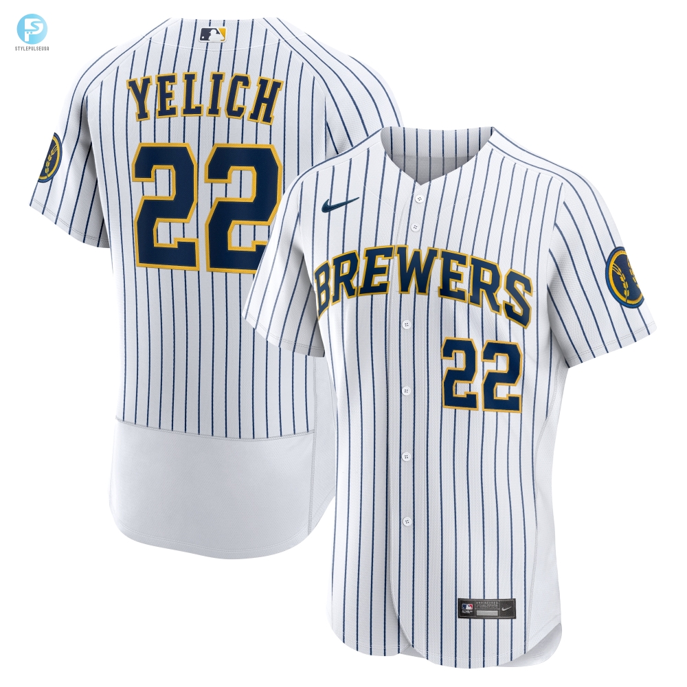 Swing In Style Yelich Brewers White Jersey  Holy Hits