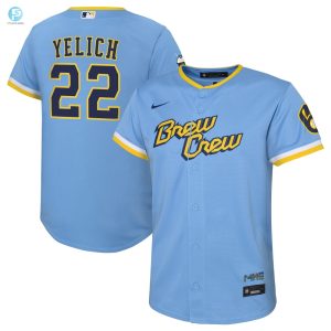 Mini Mvp Style Yelich 2022 Brewers Kids Jersey Powder Blue stylepulseusa 1 1