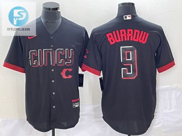 Score Big Joe Burrow Reds 9 Jersey Black Bold stylepulseusa 1 1