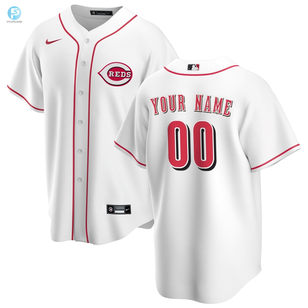 Cincinnati Reds Home Replica Custom Jersey  White Custom Jerseys Mlb 