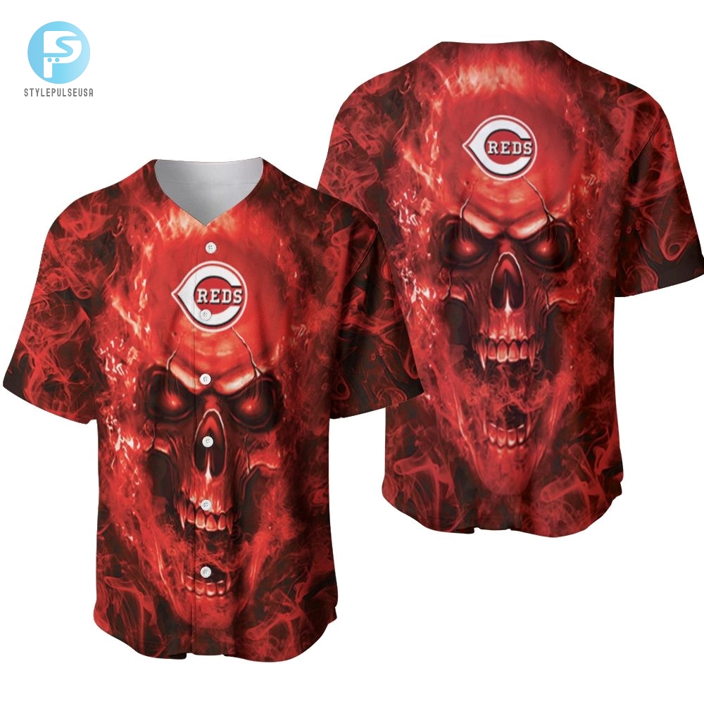 Cincinnati Reds Mlb Fan Skull Baseball Jersey 