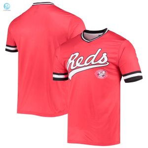 Cincinnati Reds Stitches Cooperstown Collection Vneck Team Color Jersey Redblack Mlb stylepulseusa 1 1